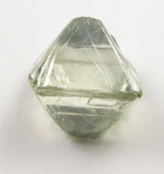 Diamond (0.88 carat cuttable green octahedral crystal) from Sakha (Yakutia) Republic, Siberia, Russia