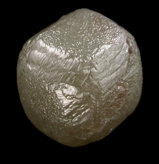 Diamond (9.53 carat greenish-gray cubic crystal) from Mbuji-Mayi (Miba), 300 km east of Tshikapa, Democratic Republic of the Congo