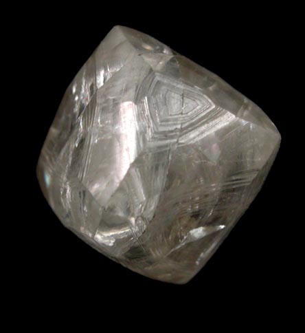 Diamond (2.24 carat gray octahedral crystal) from Oranjemund District, southern coastal Namib Desert, Namibia