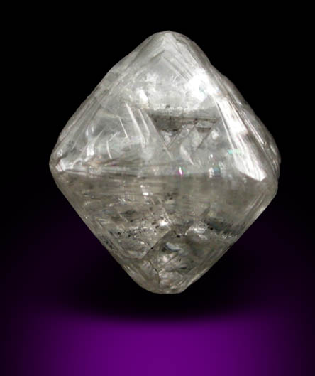 Diamond (2.27 carat pale-gray octahedral crystal) from Oranjemund District, southern coastal Namib Desert, Namibia