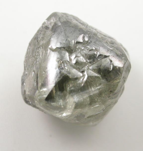 Diamond (5.08 carat dark-gray octahedral crystal) from Mbuji-Mayi (Miba), 300 km east of Tshikapa, Democratic Republic of the Congo