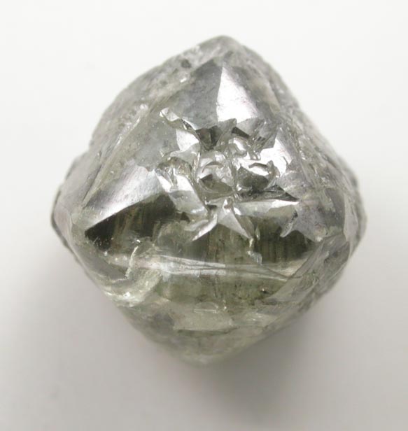 Diamond (5.08 carat dark-gray octahedral crystal) from Mbuji-Mayi (Miba), 300 km east of Tshikapa, Democratic Republic of the Congo