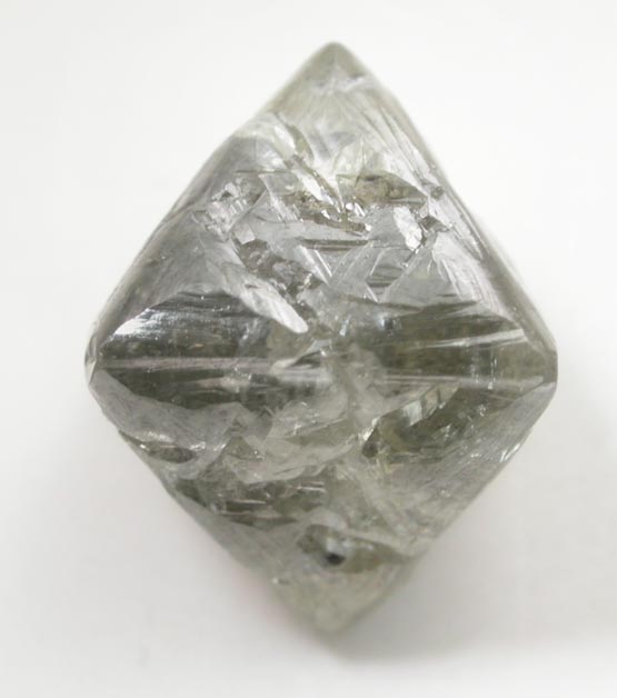 Diamond (5.48 carat dark-gray octahedral crystal) from Mbuji-Mayi (Miba), 300 km east of Tshikapa, Democratic Republic of the Congo