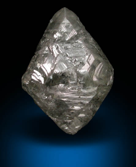 Diamond (4.26 carat dark-gray octahedral crystal) from Mbuji-Mayi (Miba), 300 km east of Tshikapa, Democratic Republic of the Congo