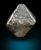 Diamond (2.77 carat dark-gray octahedral crystal) from Mbuji-Mayi (Miba), 300 km east of Tshikapa, Democratic Republic of the Congo