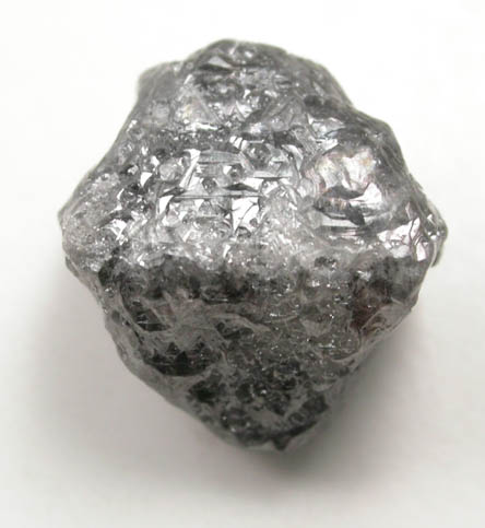 Diamond (2.80 carat dark-gray octahedral crystal) from Mbuji-Mayi (Miba), 300 km east of Tshikapa, Democratic Republic of the Congo