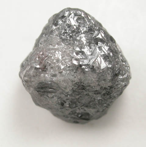 Diamond (2.80 carat dark-gray octahedral crystal) from Mbuji-Mayi (Miba), 300 km east of Tshikapa, Democratic Republic of the Congo