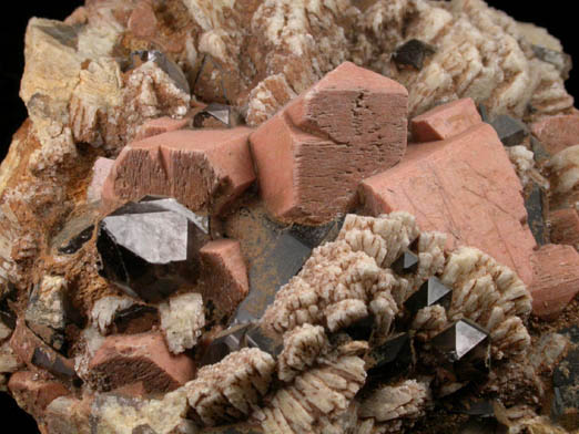 Microcline, Smoky Quartz, Albite from Moat Mountain, west of North Conway, Carroll County, New Hampshire