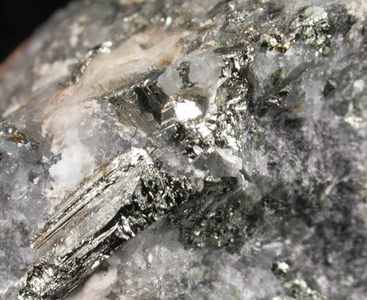 Calaverite in Quartz from Portland Mine, Cripple Creek District, Teller County, Colorado
