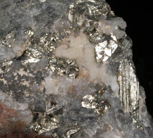 Calaverite in Quartz from Portland Mine, Cripple Creek District, Teller County, Colorado