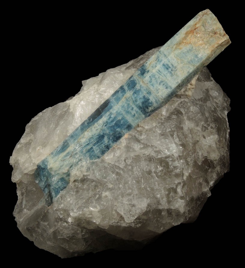 Beryl var. Aquamarine in Quartz from (Kinkel Quarry?), Bedford, Westchester County, New York