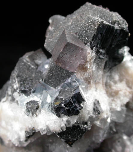 Galena and Fluorite with Anglesite from Royal Flush Mine, Hansonburg District, 8.5 km south of Bingham, Socorro County, New Mexico