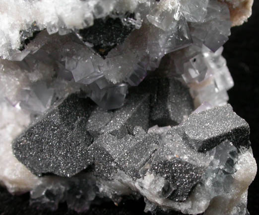 Galena and Fluorite with Anglesite from Royal Flush Mine, Hansonburg District, 8.5 km south of Bingham, Socorro County, New Mexico