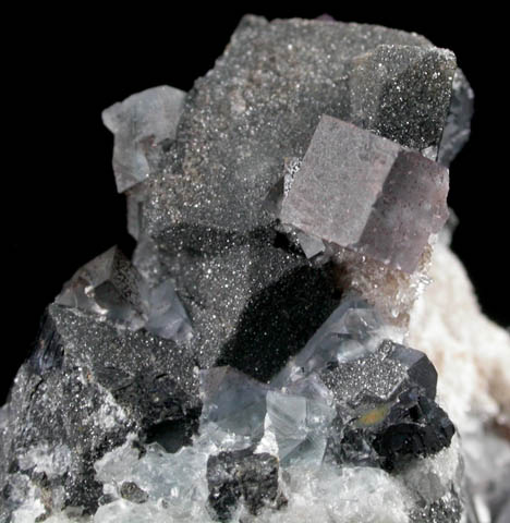 Galena and Fluorite with Anglesite from Royal Flush Mine, Hansonburg District, 8.5 km south of Bingham, Socorro County, New Mexico