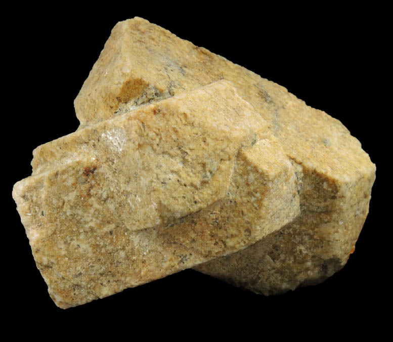 Microcline (intersecting Carlsbad-law twins) from Maroon Bells, Elk Mountains, southwest of Aspen, Pitkin County and Gunnison County, Colorado