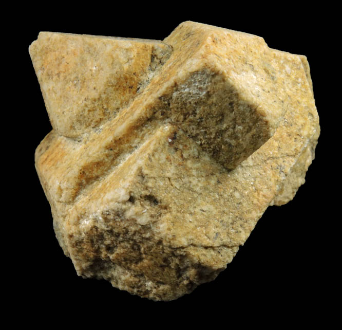 Microcline (intersecting Carlsbad-law twins) from Maroon Bells, Elk Mountains, southwest of Aspen, Pitkin County and Gunnison County, Colorado