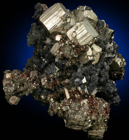 Pyrite with Sphalerite from Huaron District, Cerro de Pasco Province, Pasco Department, Peru