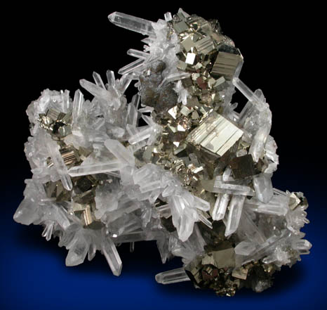 Pyrite and Quartz from Huaron District, Cerro de Pasco Province, Pasco Department, Peru