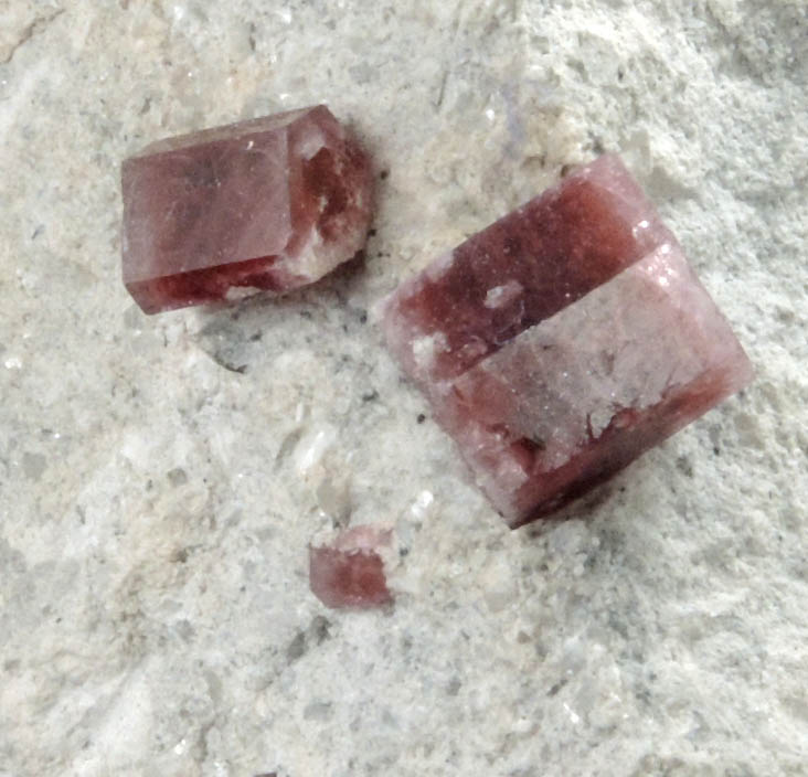 Beryl var. Bixbite (Red Beryl) from Rex Harris' Ruby Violet claim, 1 km north of Bumblebee Mountain, Wah Wah Mountains, Beaver County, Utah