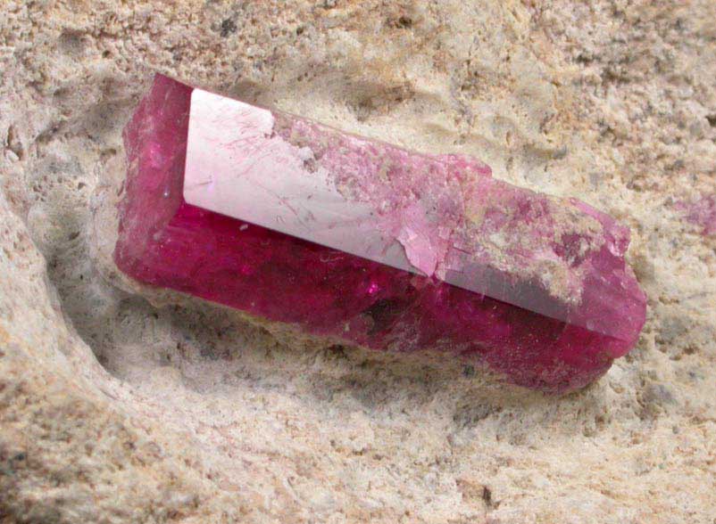 Beryl var. Bixbite (Red Beryl) from Rex Harris' Ruby Violet claim, 1 km north of Bumblebee Mountain, Wah Wah Mountains, Beaver County, Utah