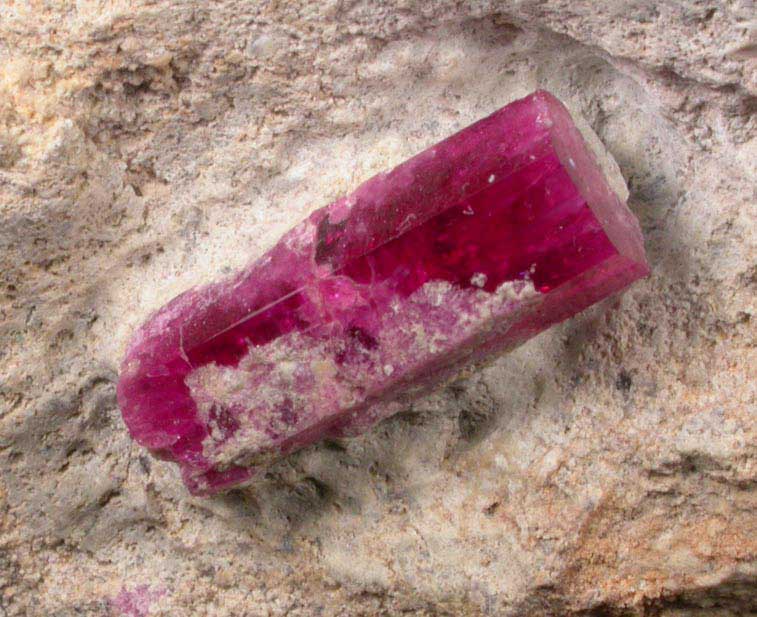 Beryl var. Bixbite (Red Beryl) from Rex Harris' Ruby Violet claim, 1 km north of Bumblebee Mountain, Wah Wah Mountains, Beaver County, Utah