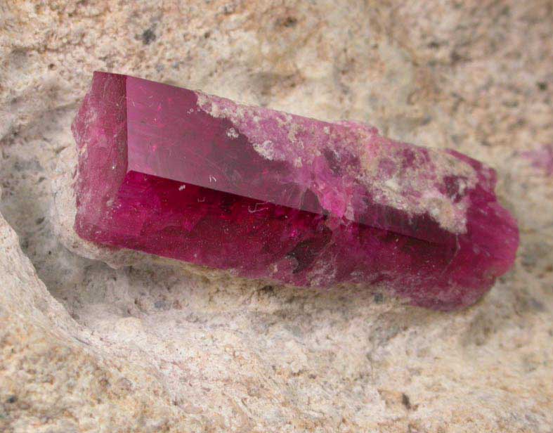 Beryl var. Bixbite (Red Beryl) from Rex Harris' Ruby Violet claim, 1 km north of Bumblebee Mountain, Wah Wah Mountains, Beaver County, Utah