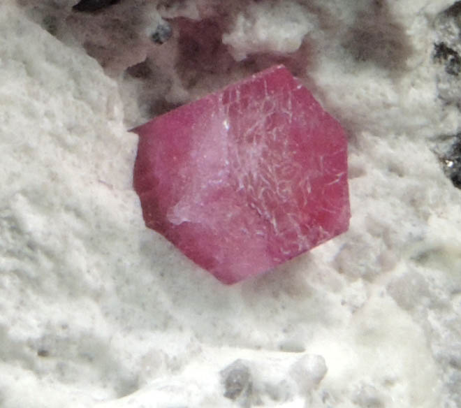 Beryl var. Bixbite (Red Beryl) from Rex Harris' Ruby Violet claim, 1 km north of Bumblebee Mountain, Wah Wah Mountains, Beaver County, Utah