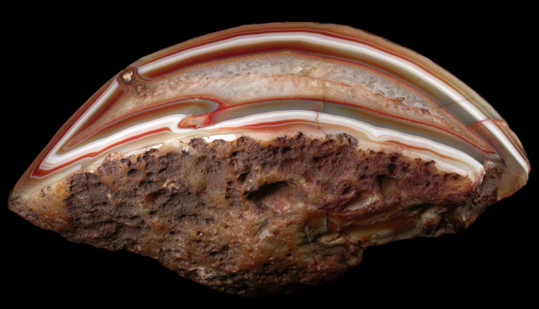 Quartz var. Banded Agate from Rio Grande do Sul, Brazil