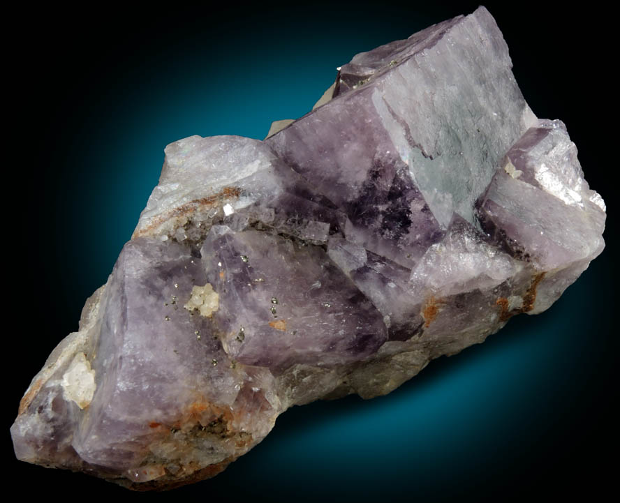 Fluorite with Pyrite and Calcite from Weardale, County Durham, England