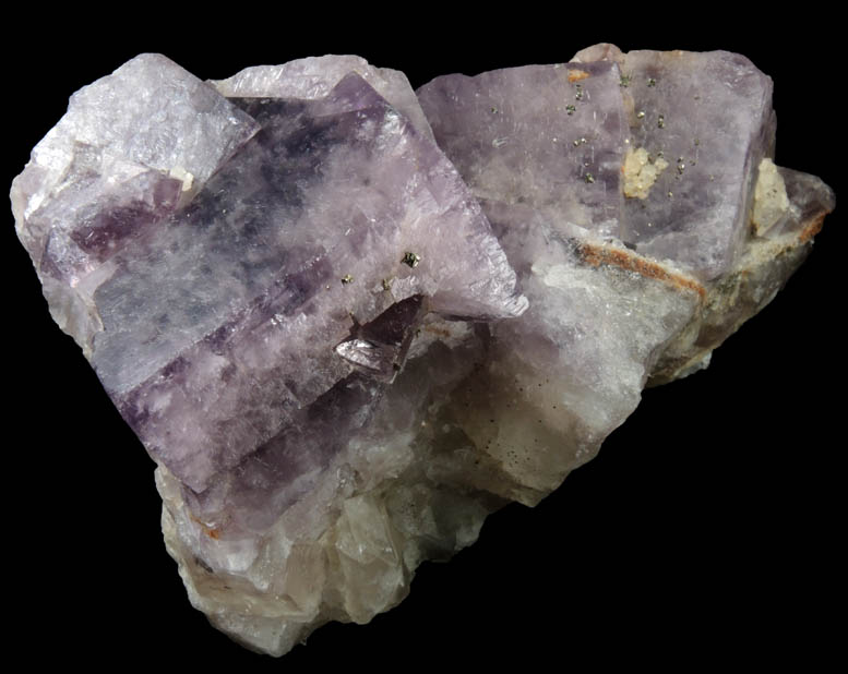 Fluorite with Pyrite and Calcite from Weardale, County Durham, England