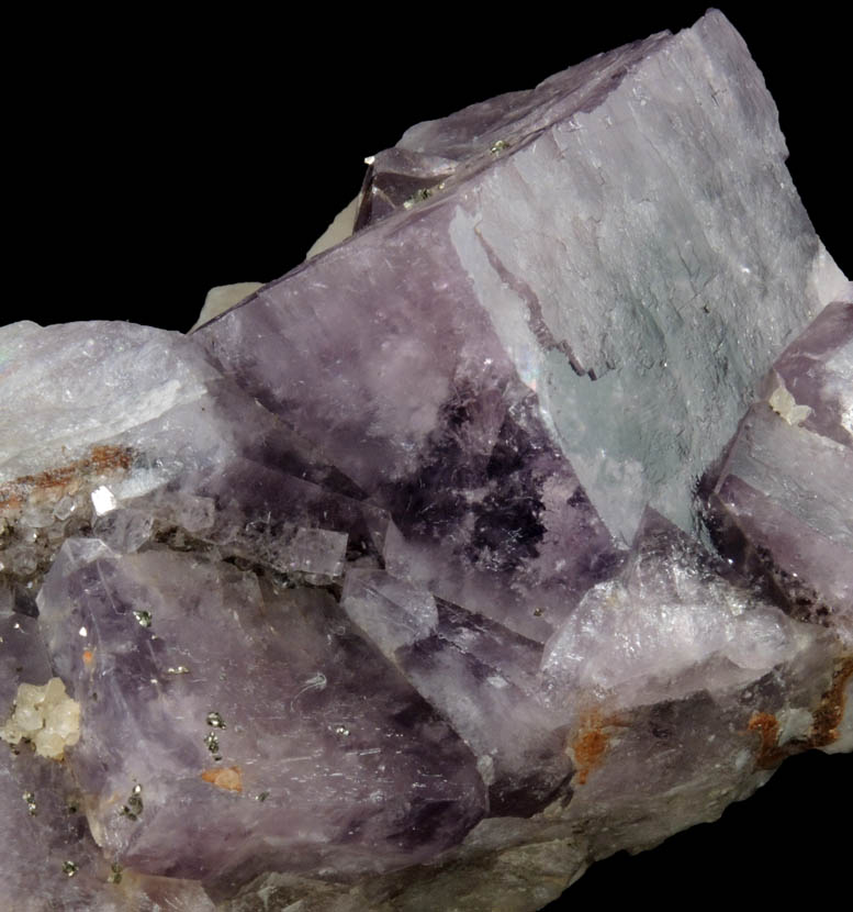 Fluorite with Pyrite and Calcite from Weardale, County Durham, England