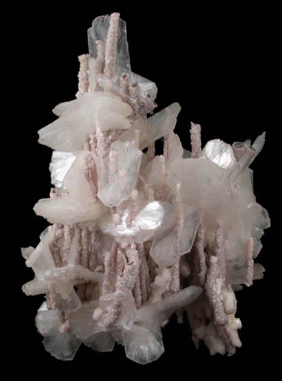 Stilbite on Chlorite stalactites from Lonavala, Maharashtra, India