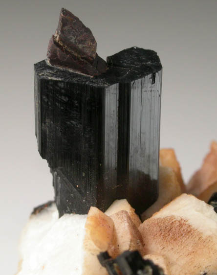 Arfvedsonite (rare terminated crystal) with Zircon from Hurricane Mountain, east of Intervale, Carroll County, New Hampshire