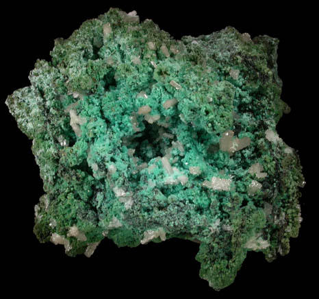 Cerussite on Chrysocolla pseudomorphs after Aurichalcite from 79 Mine, Banner District, near Hayden, Gila County, Arizona