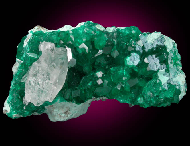 Dioptase and Cerussite on Chrysocolla from Kaokoveld Plateau, Kunene, Namibia