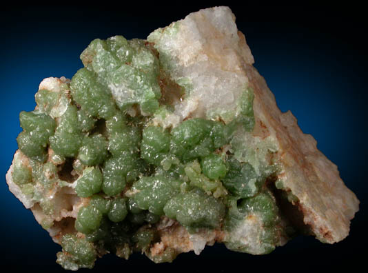 Pyromorphite on Quartz from Grube Jeanette, Kransberg, Usingen, Taunus, Hessen, Germany