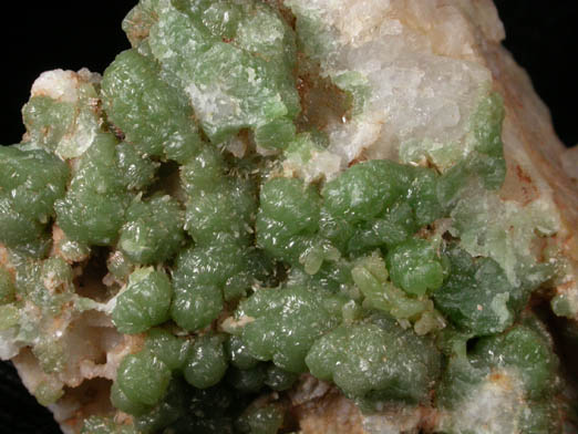 Pyromorphite on Quartz from Grube Jeanette, Kransberg, Usingen, Taunus, Hessen, Germany