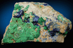 Malachite, Azurite, Tyrolite from Big Indian Mine, near La Sal, San Juan County, Utah