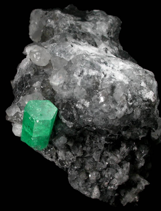 Beryl var. Emerald on Calcite from Coscuez Mine, Vasquez-Yacopi Mining District, Colombia