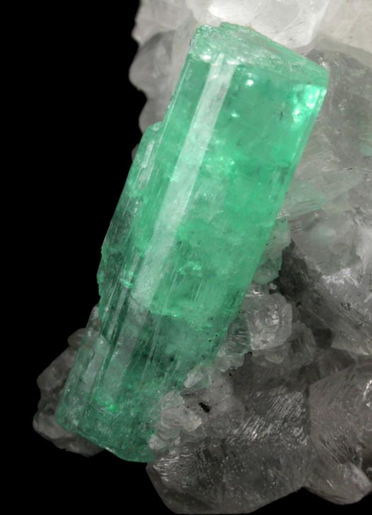 Beryl var. Emerald on Calcite from Coscuez Mine, Vasquez-Yacopi Mining District, Colombia