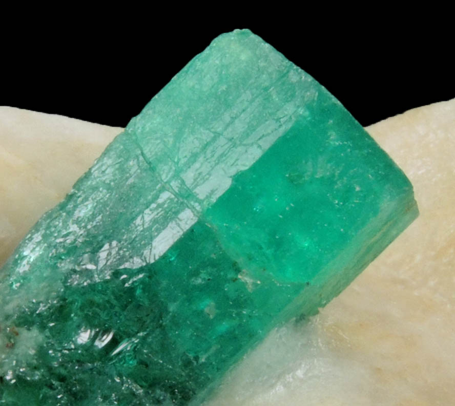 Beryl var. Emerald in Calcite from Muzo Mine, Vasquez-Yacopi Mining District, Colombia