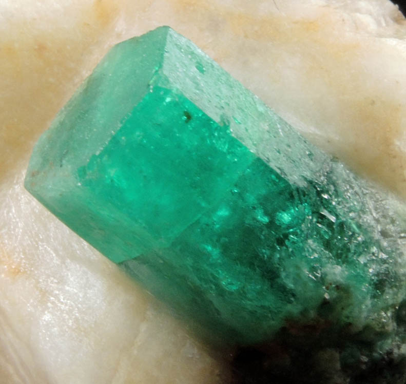 Beryl var. Emerald in Calcite from Muzo Mine, Vasquez-Yacopi Mining District, Colombia