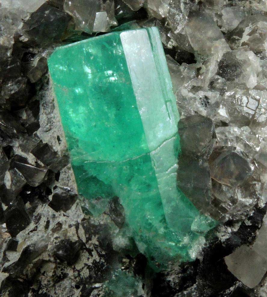 Beryl var. Emerald on Calcite from Coscuez Mine, Vasquez-Yacopi Mining District, Colombia