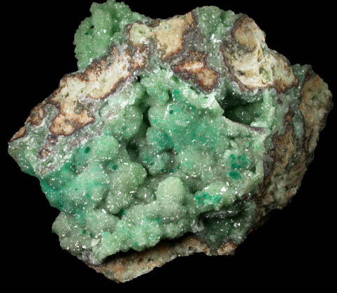 Smithsonite with Dioptase from Tsumeb Mine, Otavi-Bergland District, Oshikoto, Namibia