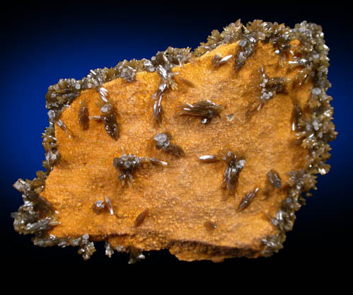 Vanadinite var. Endlichite on Descloizite from Chalk Mountain Mine, 510' Level, Churchill County, Nevada