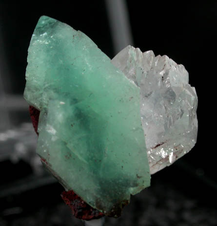 Adamite var. Cuprian Adamite with Calcite from Mina Ojuela, Mapimi, Durango, Mexico