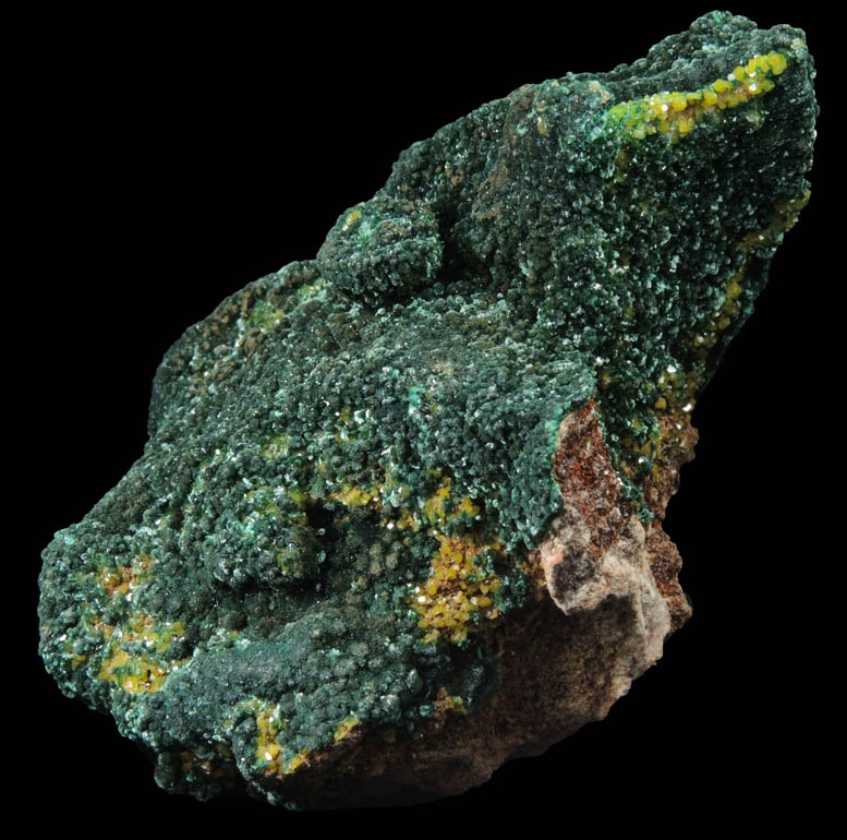 Pseudomalachite with Pyromorphite from Brown's Prospect, Rum Jungle, 61 km south of Darwin, Northern Territory, Australia