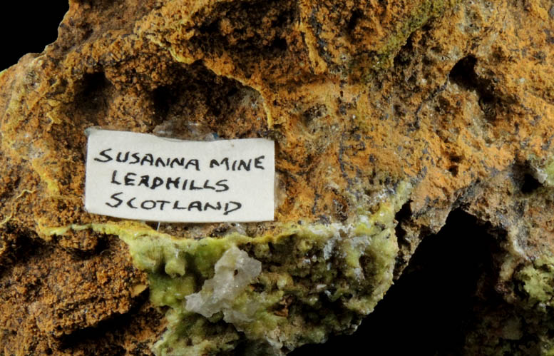 Pyromorphite on Galena from Susanna Mine, Leadhills, South Lanarkshire, Scotland
