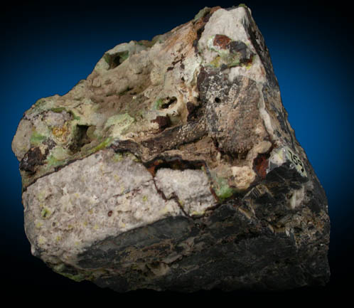 Galena with Pyromorphite and Cerussite from Glengonnar Mine, Mine Hill, Leadhills, South Lanarkshire, Scotland