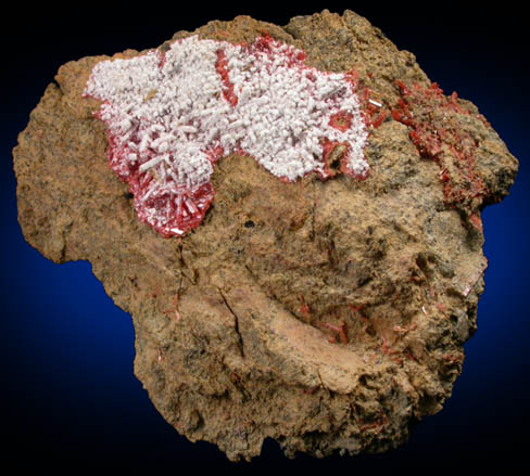 Dundasite over Crocoite from Adelaide Mine, Dundas, Tasmania, Australia (Type Locality for Dundasite)